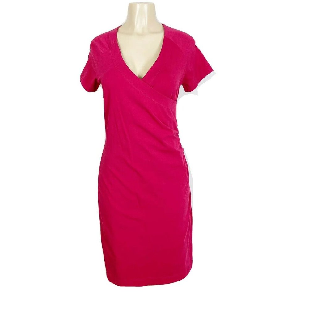 Soft Surroundings Wear Anywhere Wrap Front‎ Dress Small pink stretch comfort